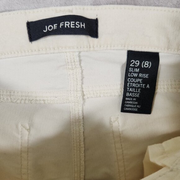 Joe Fresh Corduroy Stretchy Pants Off-white Slim Low rise Women's Size 29 (8) - Picture 4 of 11